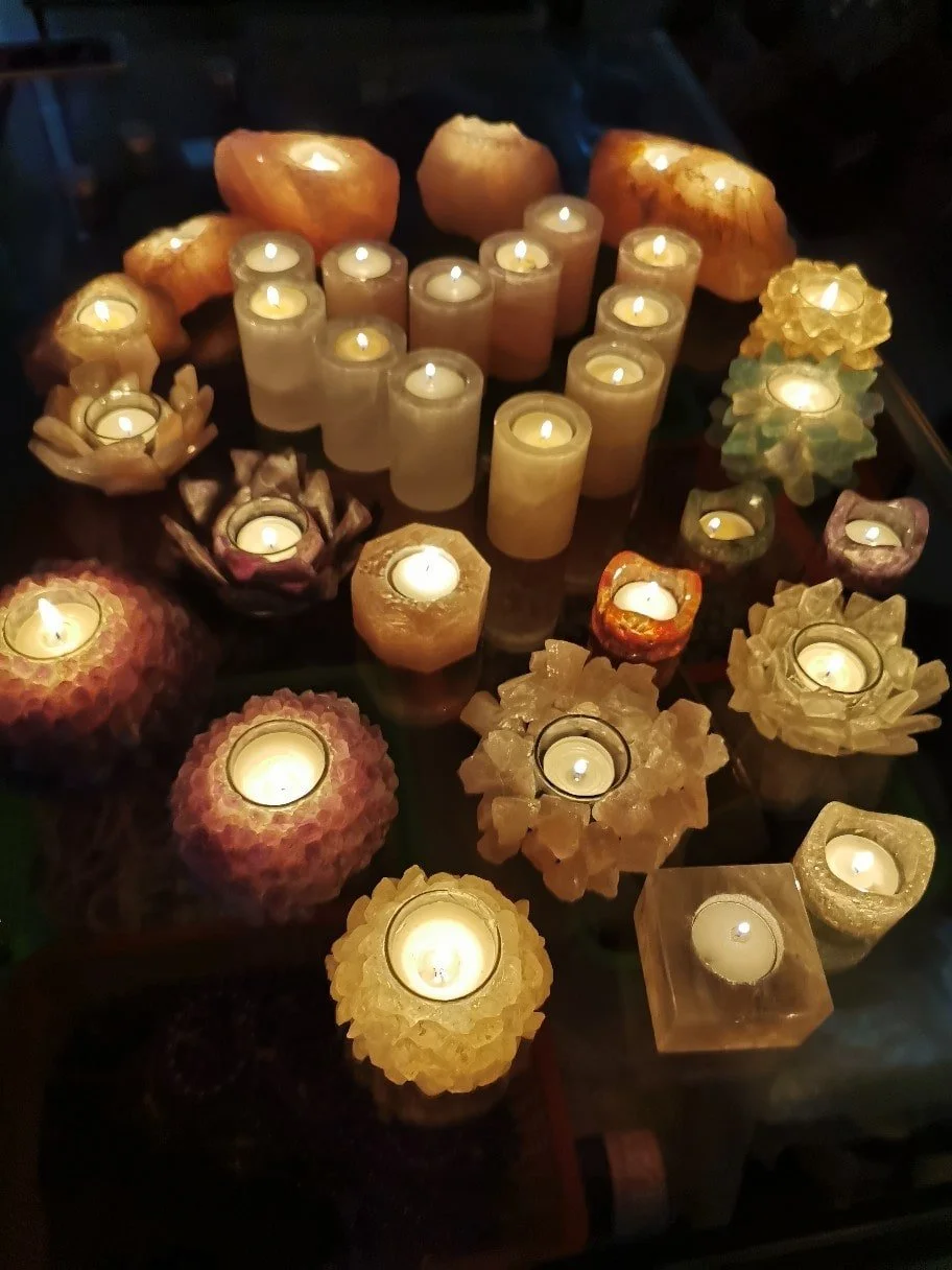 Alternative view of Chân Đế Nến Decor Đá thạch anh , Đá Muối thiên nhiên