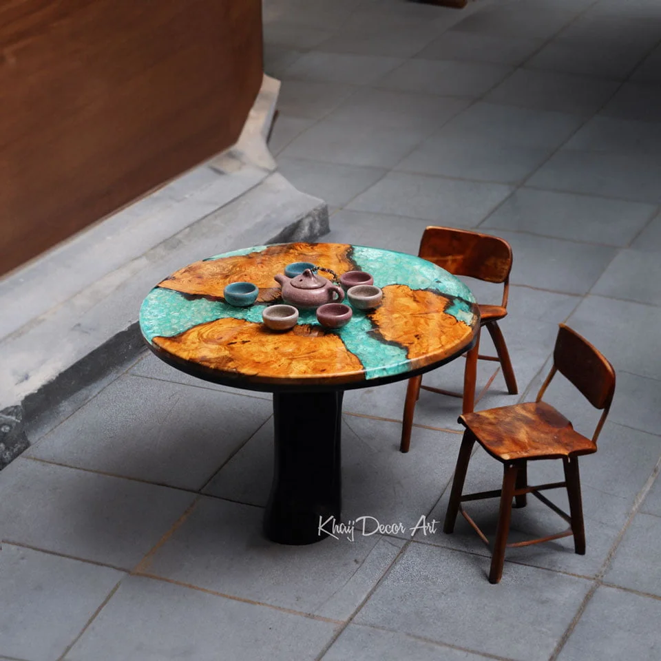 Alternative view of Bàn Epoxy Resin Hình Tròn Gỗ Decor RS-004