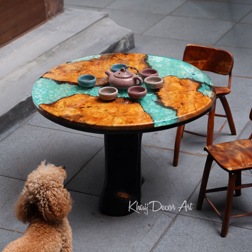 Bàn Epoxy Resin Hình Tròn Gỗ Decor RS-004