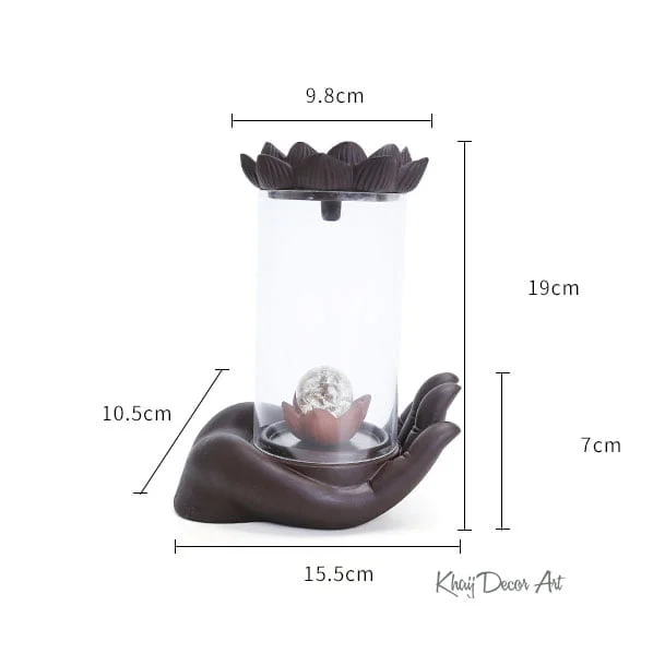 Alternative view of Bộ Tiểu Cảnh Xông Thác Trầm Đài Sen Quả Cầu Phong Thuỷ Có Led Sang Trọng TS3