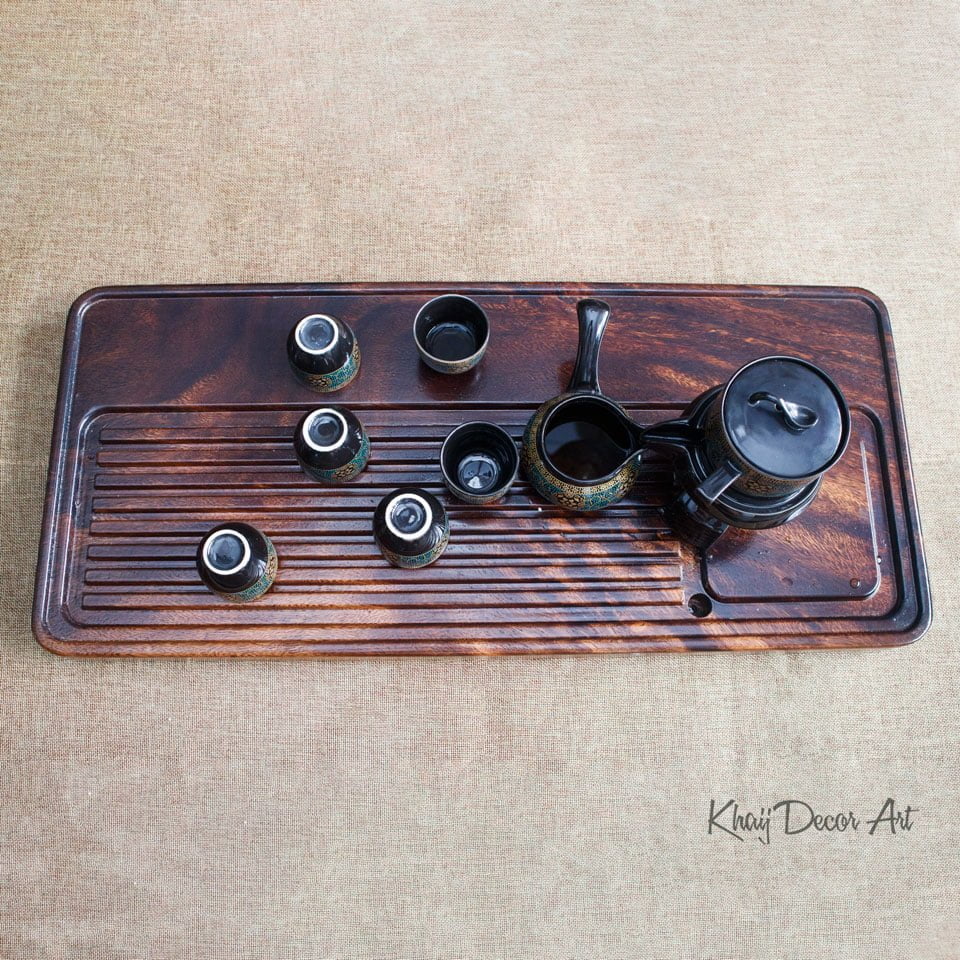 Alternative view of Khay Trà Gỗ Nguyên Khối KT050