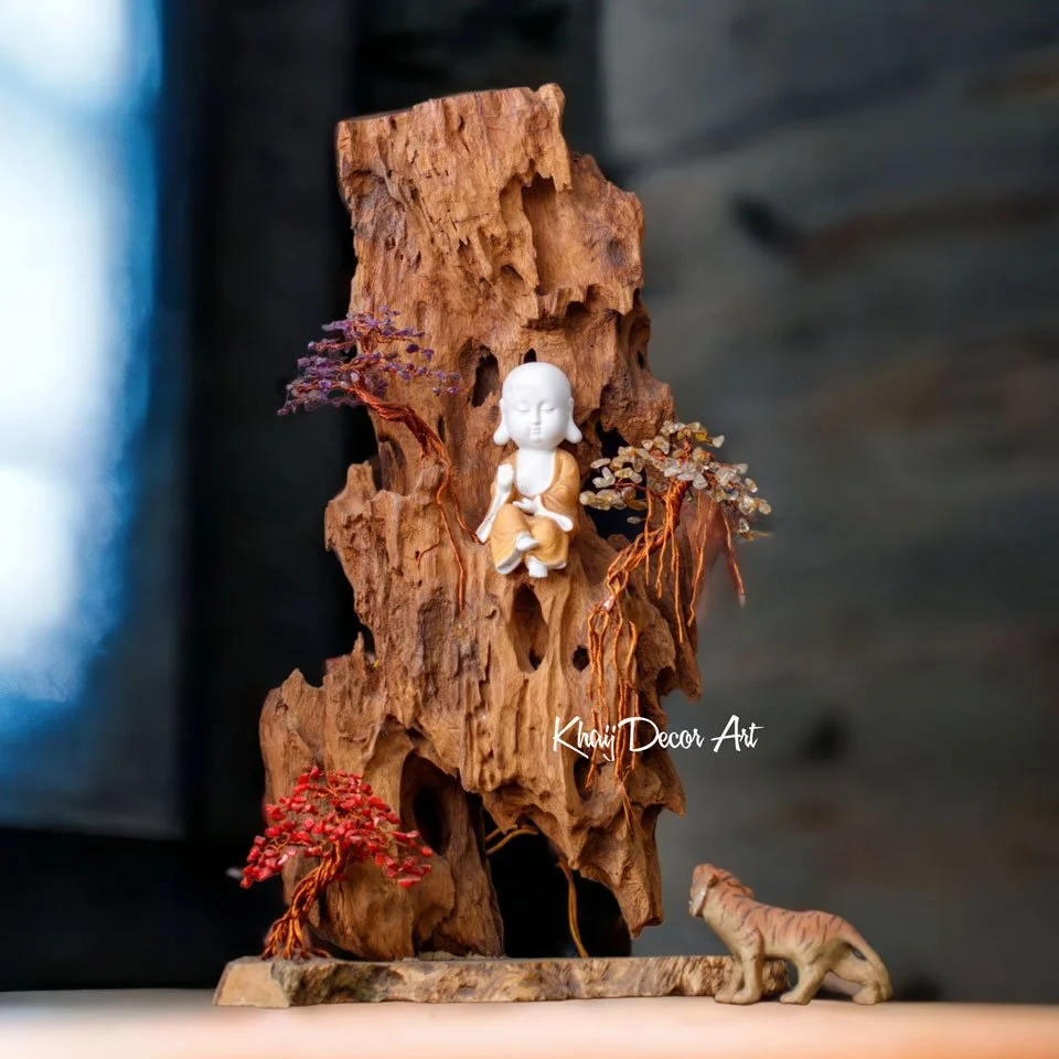 Tiểu Cảnh Chú Tiều Ngồi Thiền Gốm Tử Sa