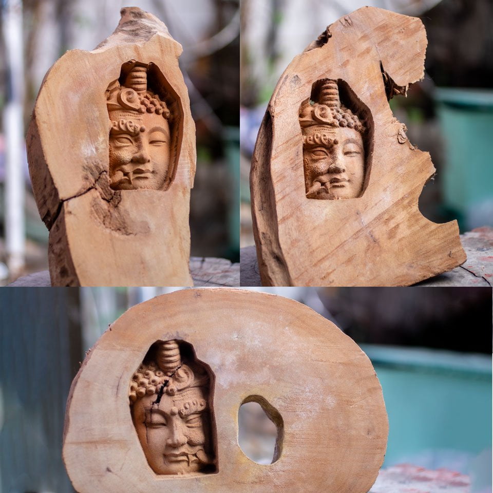 Tượng Phật Quỷ Gỗ Xá Xị Thiên Nhiên - Trang Trí Decor TGW2