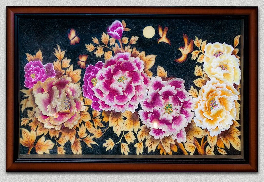 Alternative view of Tranh Đá Quý Hoa Mẫu Đơn 3D