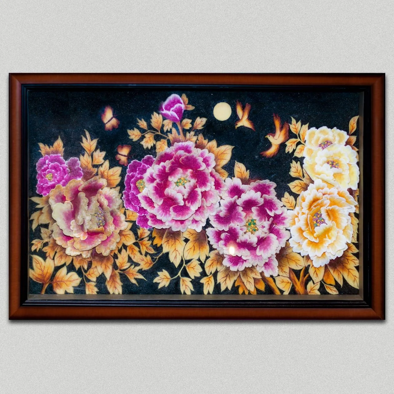 Tranh Đá Quý Hoa Mẫu Đơn 3D