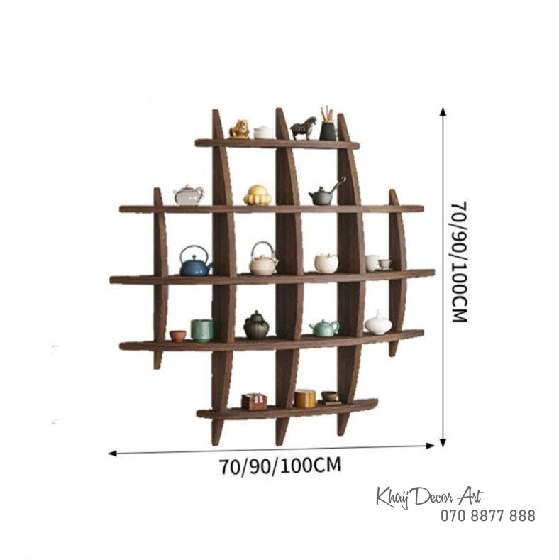 Giá Kệ Treo Tường Bằng Gỗ Decor Phong Cách Mộc KG01