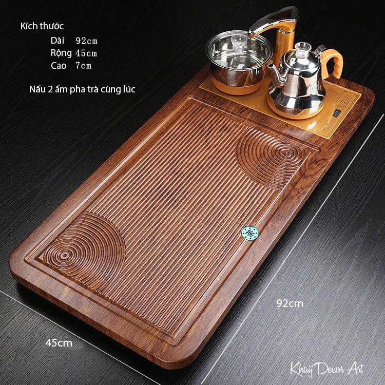 Combo Bàn Trà Điện Đa Năng Tự Nấu Hình Lá Sen Cao Cấp