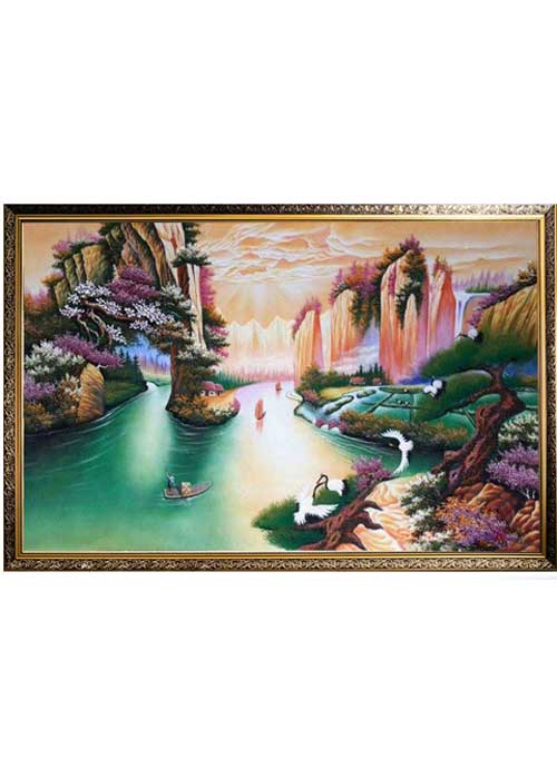 Tranh Đá Qúy Sơn Thủy Hữu Tình