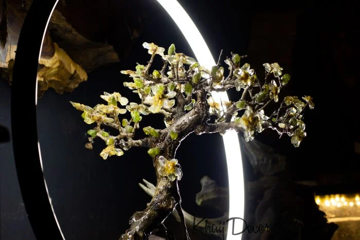 Alternative view of Tiểu cảnh Bonsai Mai chiêu tài trên đá led viền sáng cao cấp